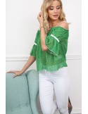 Grüne Bluse mit nackten Schultern MP28855 – Online-Shop – Boutique